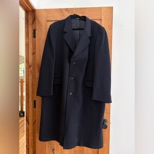 Club Room 100% Wool Long Coat Navy Blue Old Money Professional Classic Men's 46R